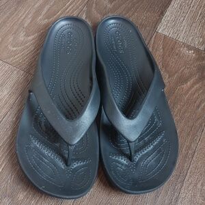 Crocs Kadee II Thong Flip Flops Women's Black Print- SZ 11